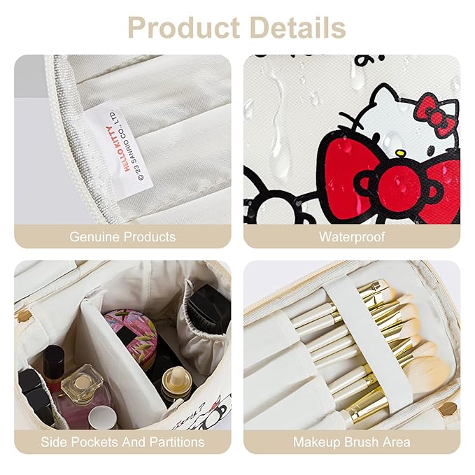 Vimanllie Large Travel Makeup Bag Waterproof Cosmetic Bags,Portable Toiletry Organizer with Handle for Girl,Cute Home Storage for Women