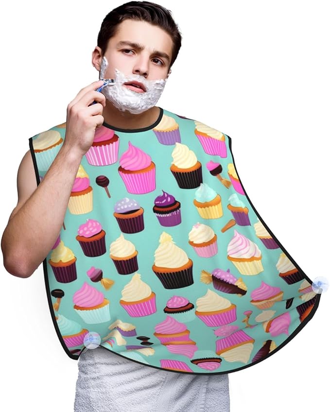 Cute Black Pug Dog-Standard-Scale-2_00x Print Beard Bib Shaving Apron, Beard Hair Trimming Cape Gift For Dad