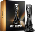 Body Hair Trimmer for Men: Pubic Hair Trimmer with Wireless Charging & 4000K LED Display, Waterproof Wet Dry Body Groomer for Face Legs, 90Min, Ceramic Blade
