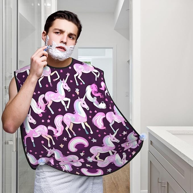 Abstract Paint Splashes Print Beard Bib Shaving Apron, Beard Hair Trimming Cape Gift For Dad