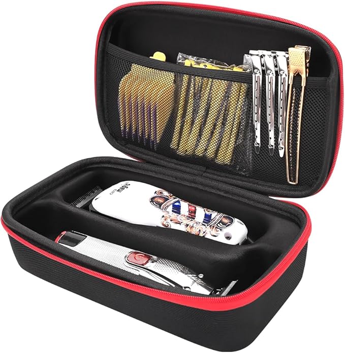 Barber Tool Bag,Case Compatible with Hair Clipper Barber, Clipper Bag for Barbers,Travel Storage Organizer for Comb Cutting Guide, Clipper Blade Oil, Cleaning Brush and Other Grooming Kit (Small)