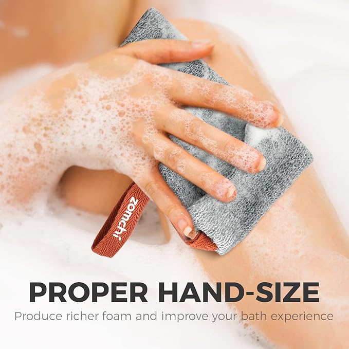 ZOMCHI 2 Pieces Different Roughness Soap Pouch and Soap Saver Pocket for Use in Shower, Body Scrubber Shower Sponge, Premium Exfoliating Soap Bag