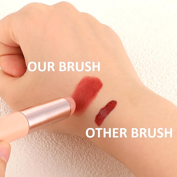 3 Pcs Silicone Lip Brush Round Head Lip Brushes Applicator with Cover, Reusable Silicone Makeup Brush Beauty Tool for Lip Gloss, Lip Balm, Concealer Eyeshadow Manicure
