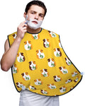 Waterproof Beard Trimming Bib, Non-Stick Hair Catcher for Men Shaving, Grooming Apron for Husband Dad, Cute Guine Pig Floral Shave Bib
