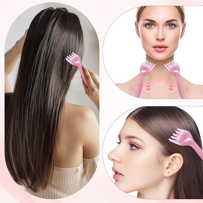 2 Pcs Scalp Massager for Hair Growth Hair Massager Scalp 5 Claw Resin Comb Handheld Relaxation Tool for Scalps Care Soothing Head Massage Father's Day Mother's Day Birthday Pink Purple