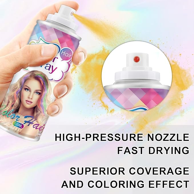 Temporary Hair Color Spray, Blonde One-Time Use Hair Color Dye for Women and Kids, Disposable Natural Hair Dye-On 1-Day Washable for Cosplay Party DIY,Christmas Party, Halloween (Blonde)