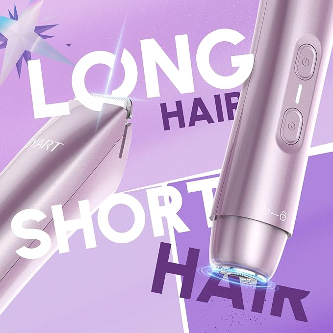 Bikini Trimmer for Women - 2-in-1 Body & Facial Hair Trimmer for Shaving, Wet & Dry Use Cordless Electric Razors for Legs, Underarms, Pubic, Ceramic Blade for Sensitive Skin - No Nicks No Bumps