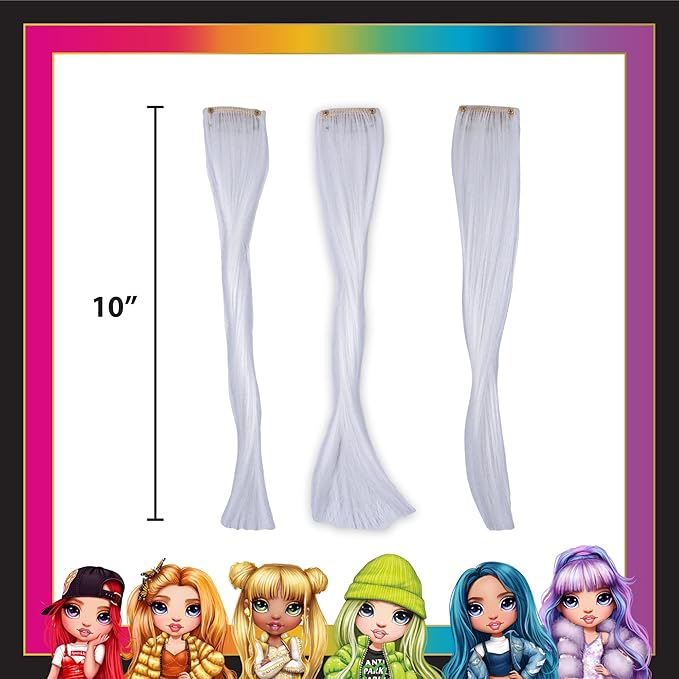 Rainbow High Rainbow Hair Stylist by Horizon Group USA, Includes 5 Vibrant Hair Coloring Gels, 3 Clip-in Extensions for Less-Mess, Mixing Bowl & Brush, Temporary Hair Coloring for Kids