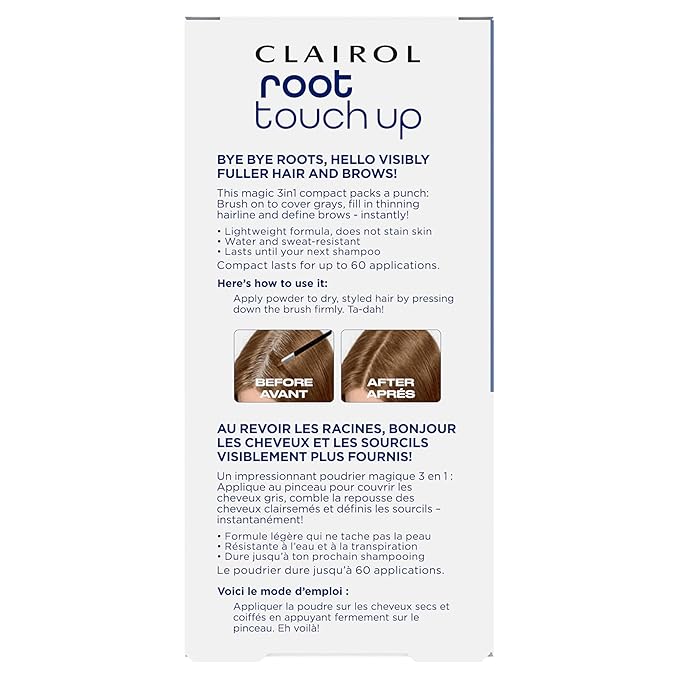 Clairol Root Touch-Up Temporary Concealing Powder, Light Brown Hair Color, Pack of 1