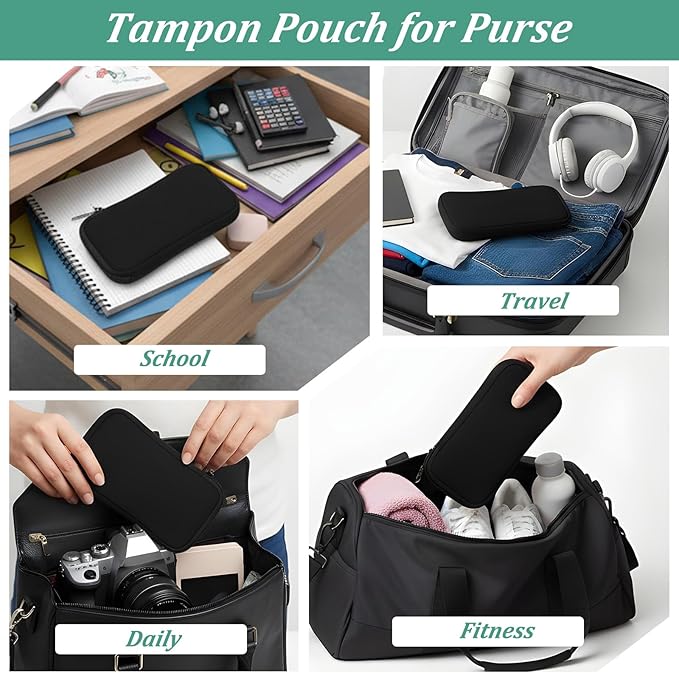 Ouligay 2 PCS Period Bag, Tampon Bag Sanitary Napkin Storage Bags Pad Tampon Pouch for Teen Girls School First Period Kit Portable Menstrual Feminine Tampons Pad Holder for Women
