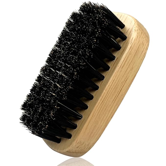 Premium Wooden Men’s Beard Brush – Mustache & Beard Styling Tool with Natural Boar Bristles