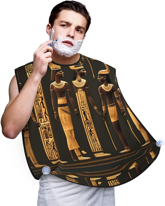 Fall Pumpkin Print Beard Bib Shaving Apron, Beard Hair Trimming Cape Gift For Dad