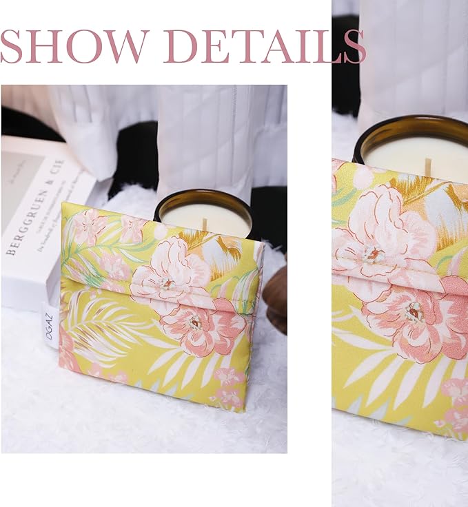 DGAZ Sanitary Napkin Storage Bag, Period Bag for Teen Aged Girls, Portable Period Bag for Panty Liners/Menstrual Cup/Small Tampons，Mini Makeup Bag for Purse(Rebirth)