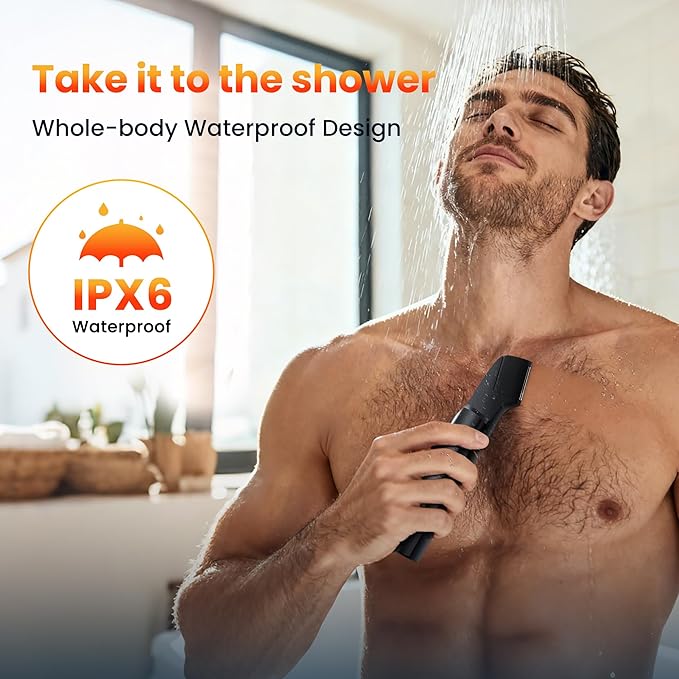 Manscape Body Hair Trimmer for Men, Waterproof Pubic, Groin & Ball Shaver, No-Nick Mens Electric Grooming Kit with LED Display, USB Rechargeable, Adjustable Guide Comb