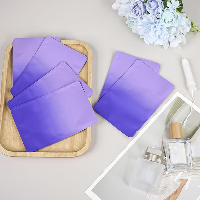 Tampon Disposal Bags, Set of 100 Sanitary Disposal Bags, Close Block Odor, Waterproof and Leak-Proof, Small and Easy to Carry, Hide Tampon and Small Pads (Gradient Purple)