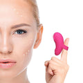 Silicone Multifunctional Portable Mini-Ring Face & Eye Massage Tool, Waterproof Eye, Jaw, Finger and Body Massager, Powerful Handheld Massager, Relieves Facial Muscle Fatigue and Pain - Rose