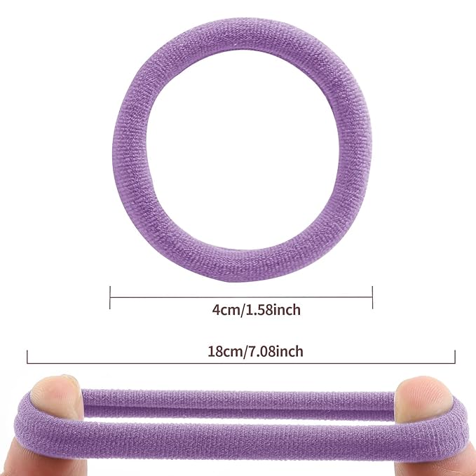 100 Pcs Thick Seamless Hair Ties, Ponytail Holders Hair Accessories for Women Girls No Damage for Thick Hair(Candy Colors)