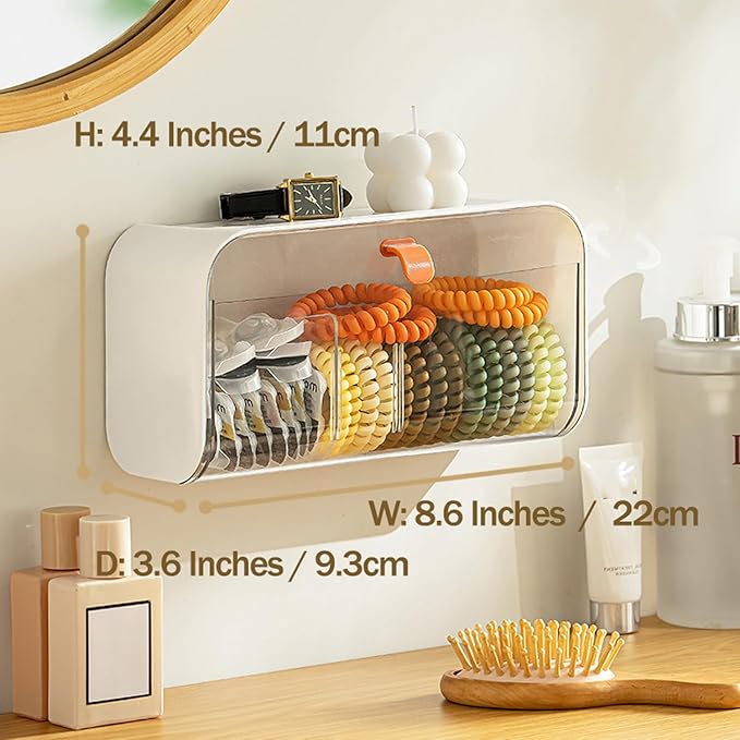 MORNITE Pad Holder for Bathroom,Sanitary Napkins Organizer,Feminine Tampons Storage Day Overnight Cotton Pad Holder, White