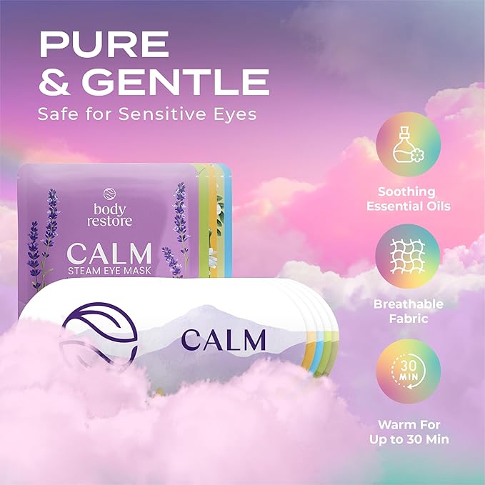 Body Restore Heated Eye Mask 5 Pack – Easter Basket Stuffers, Easter Birthday Gifts for Women & Men, Steam Warm Compress for Dry Eyes, Stye Eye Treatment, Eye Patch – Variety