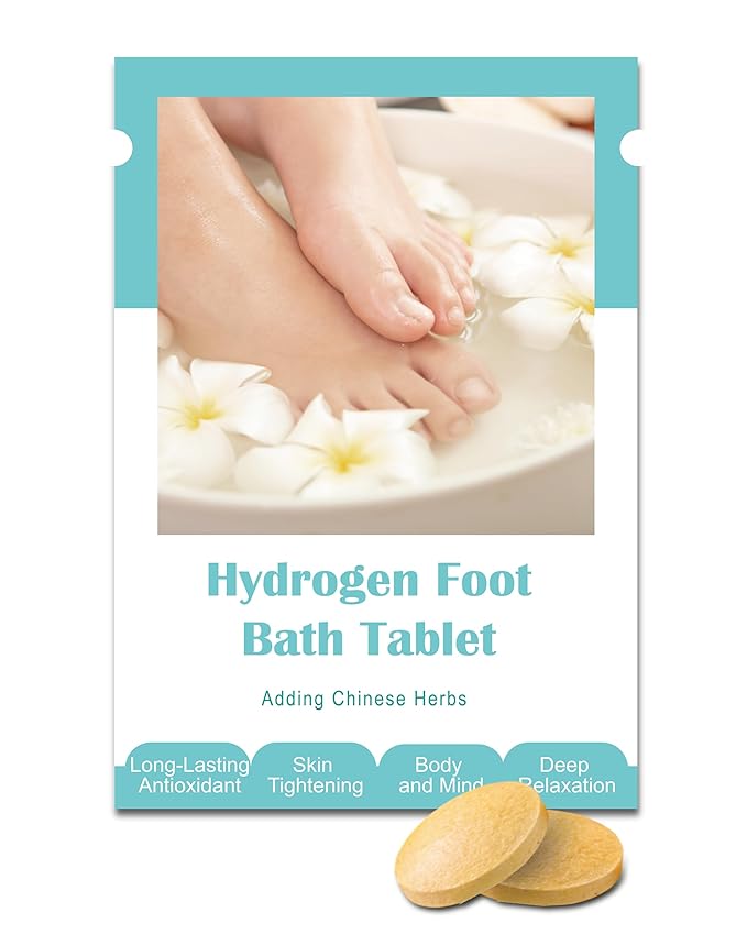 Hydrogen Foot Soak Effervescent Tablets 3 Pack | Ginger & Mugwort Herb Foot Bath, Relaxing Spa Pedicure Care | Improves Circulation, Soothes Tired Feet, Softens Calluses, Controls Odor
