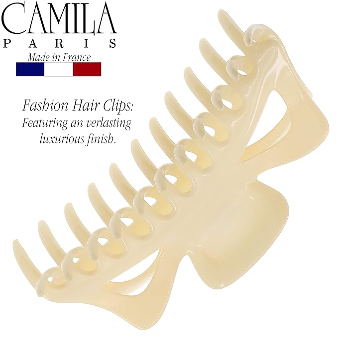 Camila Paris CP3503 French Large Hair Clips for Women Thick Hair for Long Curly Wavy Hair, Girls Hair Claw Clip, Durable Styling Big Claw Clip for Thick Hair, Strong Hold No Slip Grip, Made in France