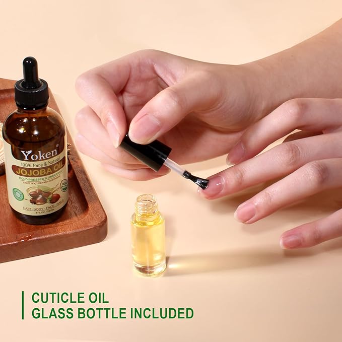 4oz Jojoba Oil (EWG Verified) 100% Pure Cold Pressed Jojoba Oil for Face, Hair, Nails and Skin, Unrefined & Hexane Free, Natural Body Facial Moisturizer Multi-purpose oil Base Carrier Oil