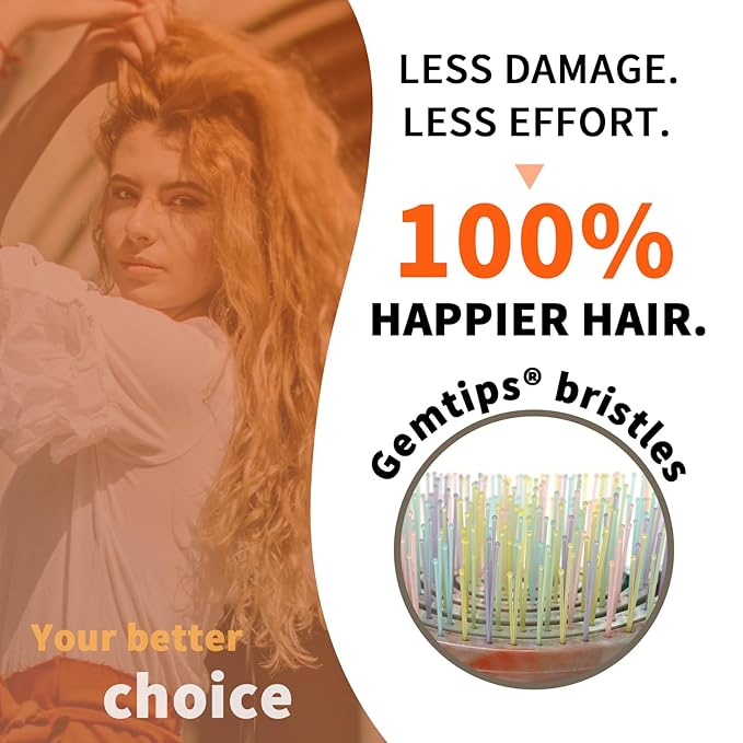 Detangling Wet Hair Brush for Thin or Straight Hair, Vented Detangler Hairbrush with Double-Layered Ultra and Soft-Nylon Bristles for Wet or Dry Hair, Gifts for Women Girls Kids