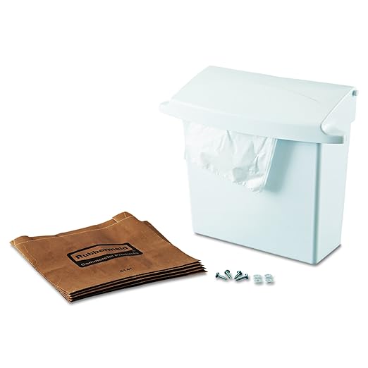 Rubbermaid Commercial Products Wall-Mounted Sanitary Napkin Receptacle Rigid Liner Easy to Clean Durable Space Saving for Restrooms in Restaurants/Hotels/Schools/Airports/Offices