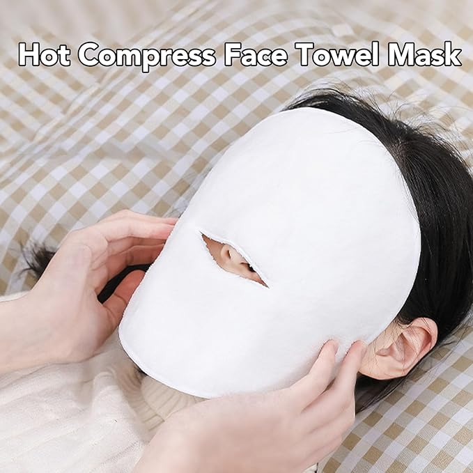 Sonew Hot Compress Face Towel Masks, Reusable Steamer Towel, Steamer Towel Mask Skin Care Spa Towel Mask, for Home Beauty Salon, 4Pcs