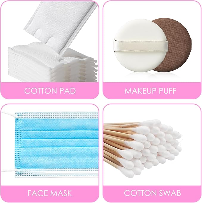 3 Pack Travel Cotton Swab Qtip Holder, Portable Hair Tie Organizer with Lid, Flosser Dispenser, Lightweight Storage Organizer for Bathroom Vanity Countertop
