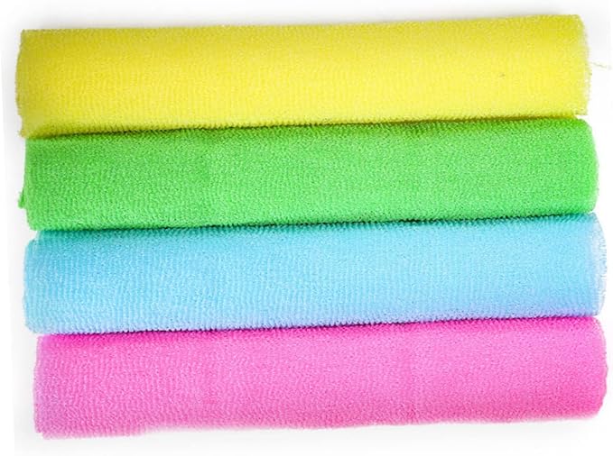 4pcs Exfoliating Bath Towel Back Washer Exfoliating Back Scrubber Back Scrubber Brush Back Scrubber Strap Shower Scrubber Body Washer Scrubber Shower Back Scrubber Bath Scrubber, 91x30cm