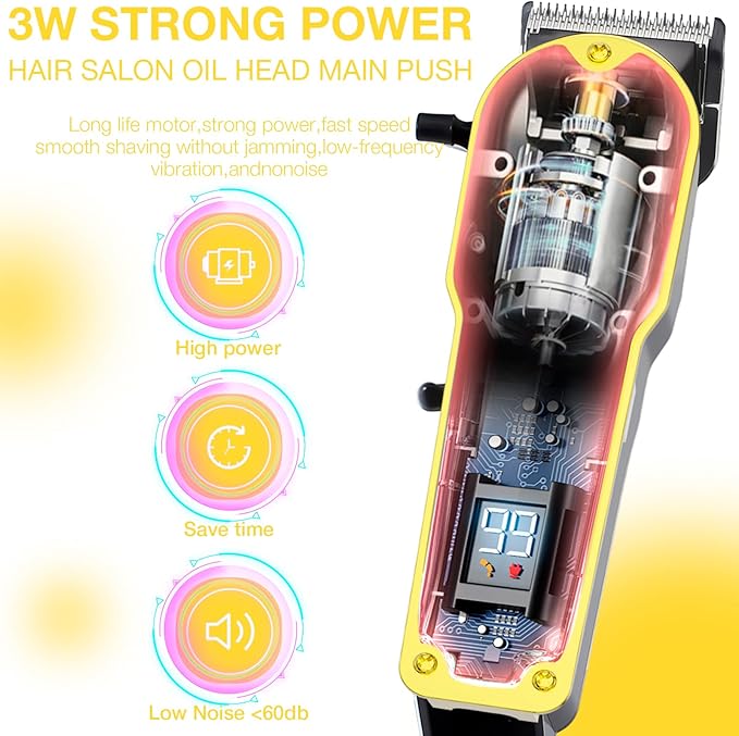 Hair Clippers Set for Men,Hair Clipper Trimmer with LED Display, Professional Cordless Hair Clipper Shaver Beard Trimmer, Hair Cutting Machine for Men, Holiday Gift for Father's Day Gift(with Apron)