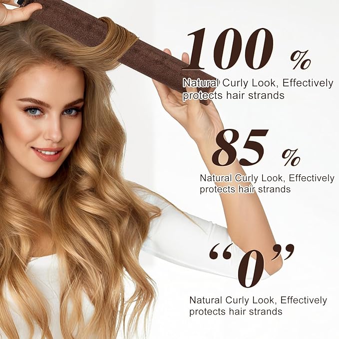 Heatless Curlers, Heatless Curls Overnight Set for Women, Soft Hair Curlers to Sleep In, Jumbo No Heat Hair Curlers Set with Headscarf and Hook for Long Hair - 6Pcs DarkBrown