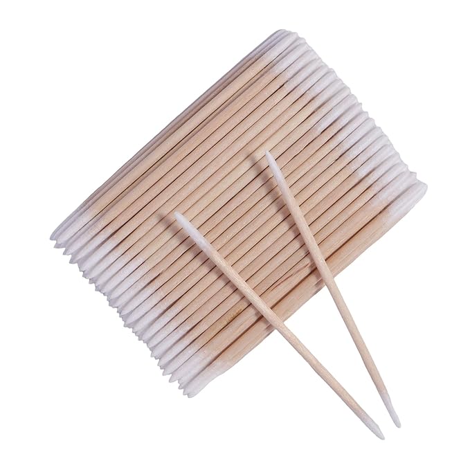 1000pcs Double Side Wood Cotton Swab Microbrush Eyelash Sticks Cleaning Swabs Nails Ear Toothpicks Cosmetic Eye Lash Glue Removing Tools (1000PCS)