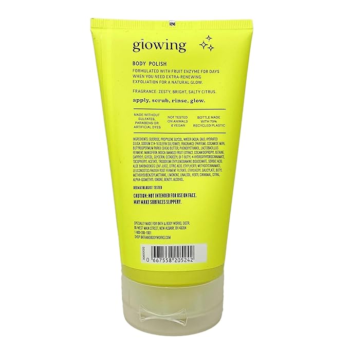 Bath & Body Works Glowing With Fruit Enzyme Exfoliating Body Wash and Body Polish Duo Set with a Wild Jasmine Bar Soap