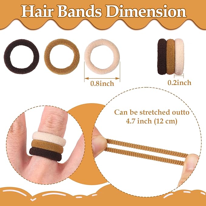 CÉLLOT Mini Hair Ties for Girls Toddlers and Infants, 300PCS Tiny No Damage Ponytail Holders and Seamless Hair Elastics Bands - Diameter 0.8 Inch