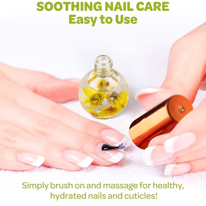 JIASHENG Cuticle Oil, Scented Cuticle Nail Oil Infused with Real Flowers, Hydrates, Moisturizes, Strengthens, Repairs, Revitalizing Cuticle Oils for Nails Damage Dry Cuticle, Vanilla, 15ml