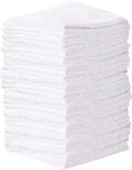 Towel and Linen Mart 100% Cotton - 24 PK Wash Cloth Set - White Color Flannel Face Cloths, Highly Absorbent and Soft Feel Fingertip Towels (White, Pack of 24)