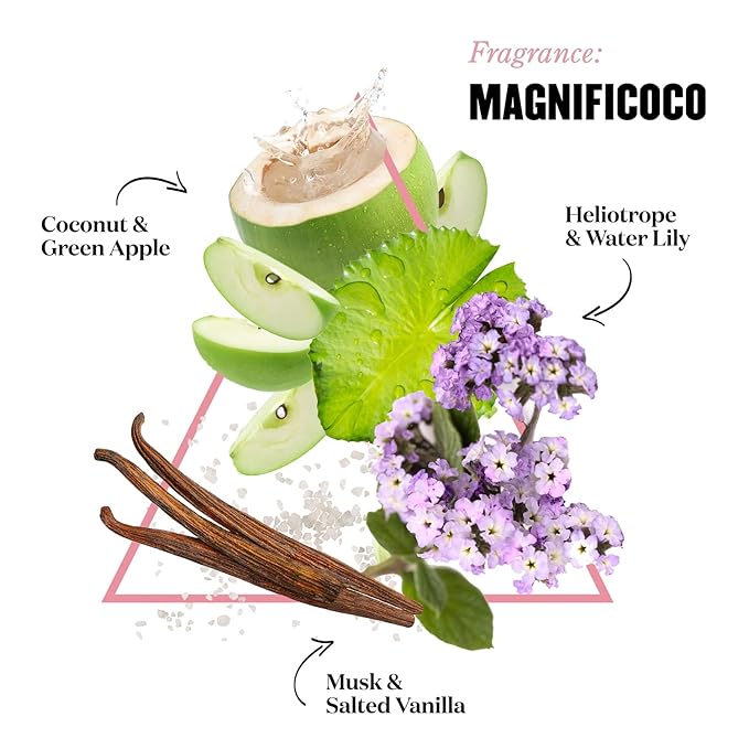 Soap & Glory Magnificoco Buff and Ready Coconut Body Scrub - Smoothing & Buffing Body Scrub - Coconut Scented Body Polish - Brightening with Green Tea Extract (300ml)