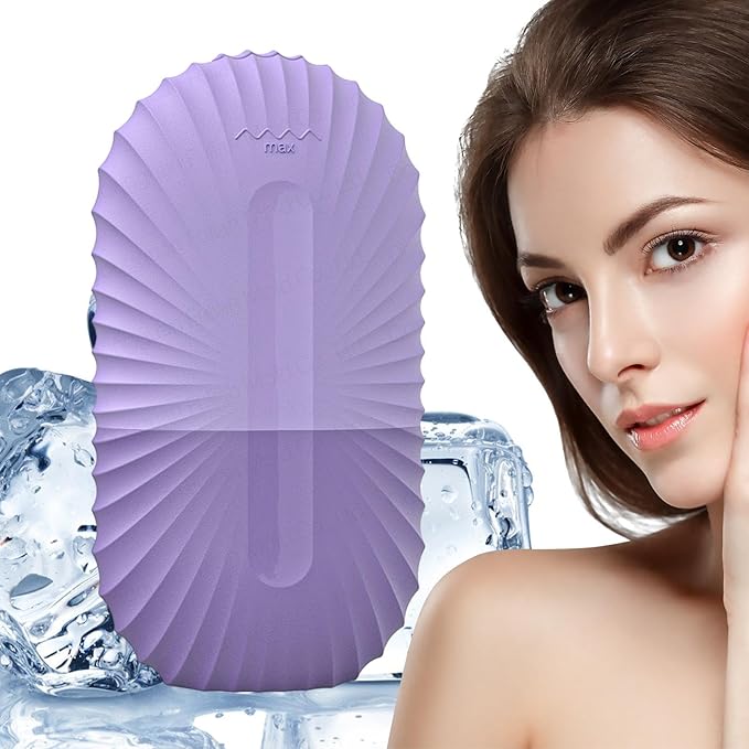 Ice Roller For Face And Eye, Reusable Ice Face Roller, Facial IceRoller, IceGlobes For Faces, Silicone Massage IceMold, IceRoller Skin Care Tool, Massage Facial Ices Tray For Women Girl (purple)