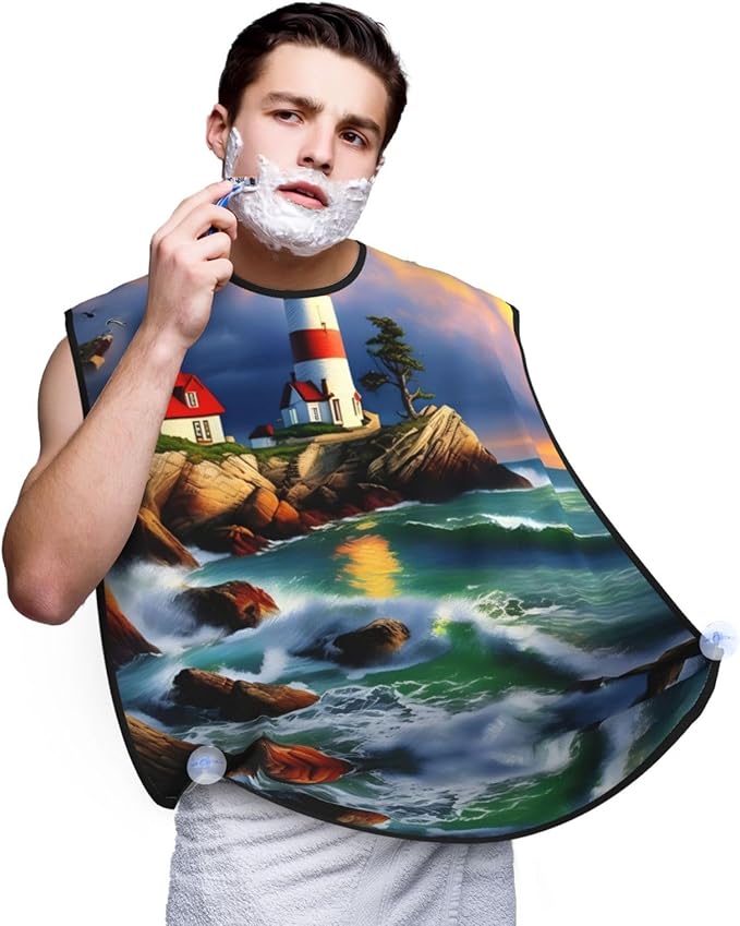 Loon Nature Bird Print Beard Bib Shaving Apron, Beard Hair Trimming Cape Gift For Dad