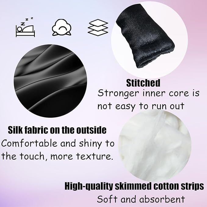 Heatless Curling Rod Headband, 63inch Black Long Heatless Curls Headband, Soft Hair Curlers to Sleep In (Black Thick)
