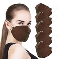 akgk KN95 Face Masks 50 Pack, 5-Ply Disposable Brown Face Mask Against PM 2.5 Smoke and Dust