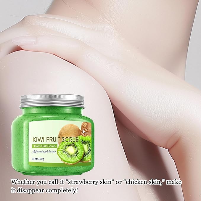 Kiwi Body Exfoliator, Deep Cleaning Exfoliating Body Scrub, Moisturizing Nourishing Salt Rose Body Scrub, 350 g