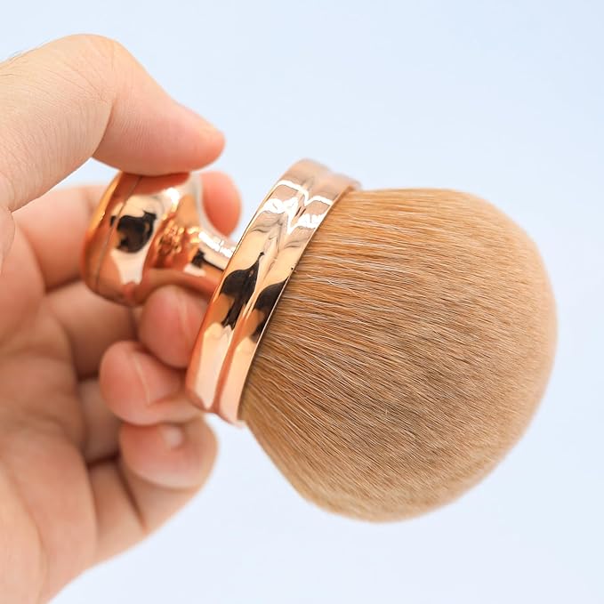 Extra Large Body Makeup Brush For Self Tanner, Self Tan Back Applicator, 74mm Wide-headed Kabuki Brush For Bronzers Blend Self Tanning Applicator, Oval Face Leg Makeup Brush With Drawstring Bag