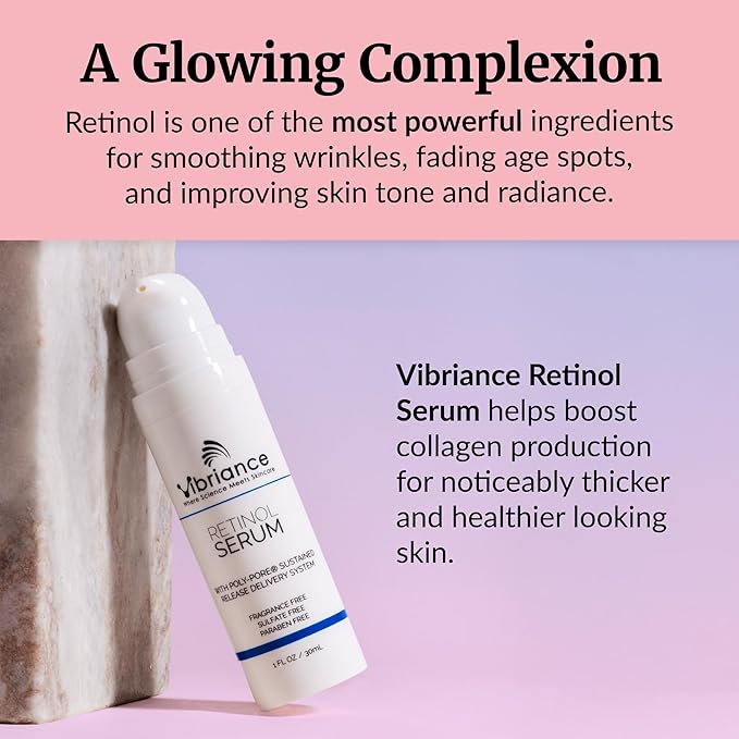 Vibriance Retinol Serum for Face - Reduces Appearance of Deep Wrinkles and Large Pores, Enhances Tone, Improves Complexion - Sensitive, Mature Skin Night Cream - 1 fl oz (Pack of 2)