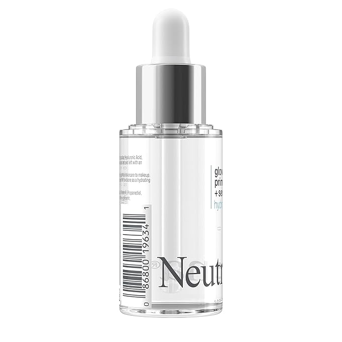 Neutrogena Hydro Boost Glow Booster Primer & Serum, Hydrating & Moisturizing Face Serum-to-Primer Hybrid, Infused with Purified Hyaluronic Acid & Designed to Instantly Hydrate, 1.0 fl. oz (Pack of 2)