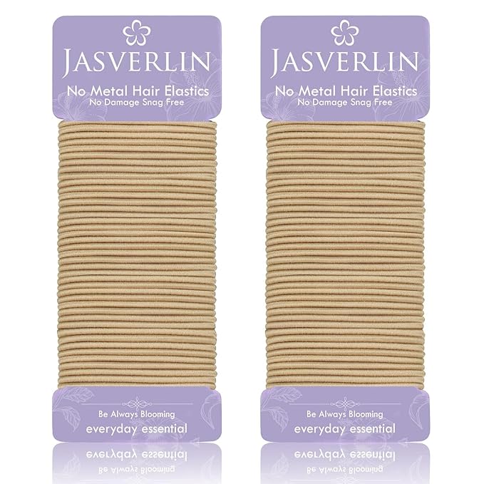 2mm Light Blonde Elastics Hair Ties, Thin Ponytail Holder Hairtie for Women Girls Kids Fine to Medium Texture, No Pull Damage-free Stretchy Rubber Band Accessories 80 Pcs