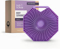 Sud Scrub® Antimicrobial Silicone Body Scrubber, Exfoliating Body Scrubber for Sensitive Skin, Eco Friendly Shower Scrubber for Body, Silicone Body Brush for Showering, Purple