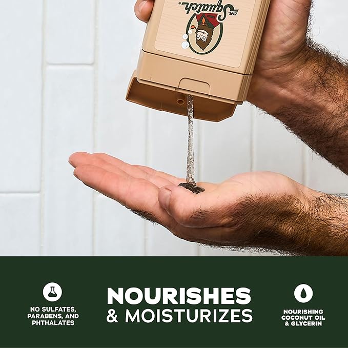 Dr. Squatch Natural Men's Body Wash Shower Gel - Cleansing, Nourishing, Long Lasting Scent, Moisturizing Body Wash for Men - Pine Tar + Coconut Castaway (14 oz, 2-Pack)